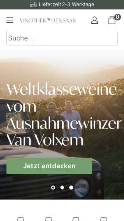 Vorschau der mobilen Webseite vinothek-der-saar.de, Bonsai & Wein - Die Vinothek der Saar