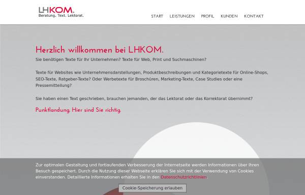 Vorschau von www.lhkom.de, LHKOM - Agentur für Public Relations und Kommunikation
