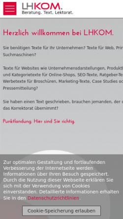 Vorschau der mobilen Webseite www.lhkom.de, LHKOM - Agentur für Public Relations und Kommunikation