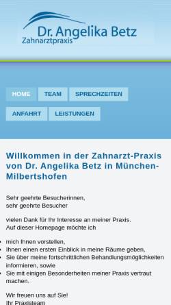Vorschau der mobilen Webseite www.zahnarzt-betz.de, Zahnarzt Dr. Betz in Schwabing