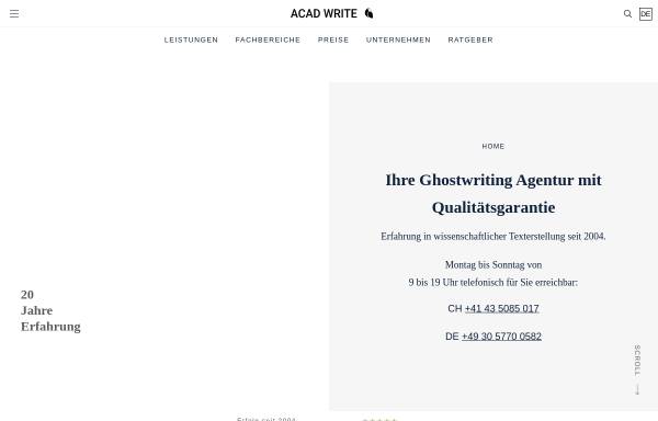 Vorschau von www.acad-write.at, ACAD WRITE International AG