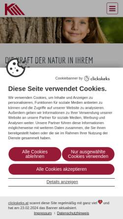 Vorschau der mobilen Webseite www.kaelin-holzbau.ch, Walter Kälin Holzbau AG