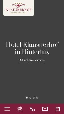 Vorschau der mobilen Webseite www.klausnerhof.at, Hotel Klausnerhof