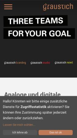 Vorschau der mobilen Webseite www.graustich.com, graustich - buero fuer design, beratung und realisierung