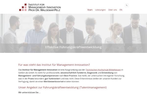 Vorschau von www.management-innovation.com, Institut für Management-Innovation - Prof. Dr. Waldemar Pelz
