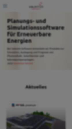 Vorschau der mobilen Webseite www.valentin.de, Dr. Valentin EnergieSoftware GmbH