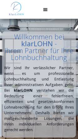 Vorschau der mobilen Webseite www.klarlohn.de, KlarLOHN
