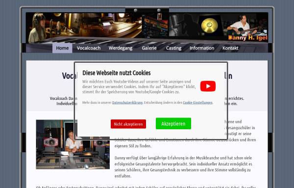 Vorschau von www.vocalcoach-danny.de, Vocalcoach Danny gibt Gesangsunterricht in Berlin