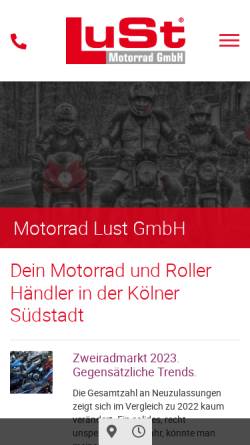 Vorschau der mobilen Webseite www.motorrad-lust.de, Motorrad Lust GmbH