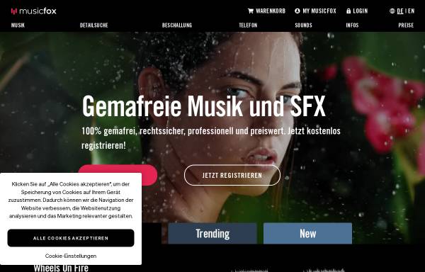 Vorschau von www.musicfox.com, musicfox