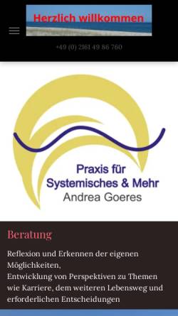 Vorschau der mobilen Webseite www.goeres-mg.de, Andrea Goeres - Praxis für Systemisches & Mehr