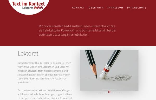 Vorschau von www.textimkontext.de, Lektorat Text im Kontext