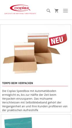 Vorschau der mobilen Webseite www.coplax-verpackungen.ch, Coplax Verpackungen AG
