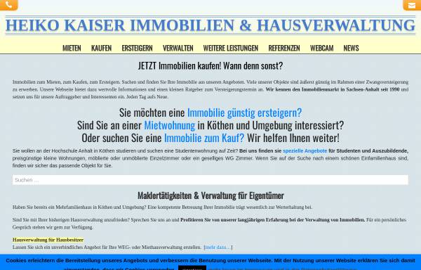 Vorschau von www.hkimmo.de, Heiko Kaiser Immobilien & Hausverwaltung