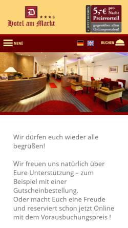 Vorschau der mobilen Webseite www.hotel-dettmar.de, Hotel am Markt, Barach am Rhein