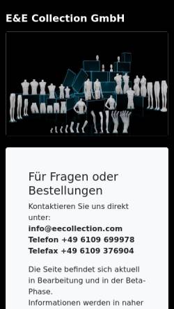 Vorschau der mobilen Webseite www.eecollection.com, E&E Collection GmbH