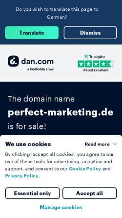 Vorschau der mobilen Webseite www.perfect-marketing.de, Perfect-Marketing.de, Sebastian Schertel