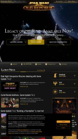 Vorschau der mobilen Webseite www.swtor.com, Star Wars: The Old Republic