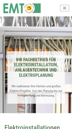 Vorschau der mobilen Webseite www.emt-elektro.de, Elektromechanik Torgelow GmbH