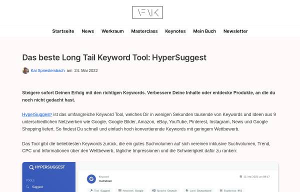 Vorschau von www.search-one.de, Long Tail Keyword Tool