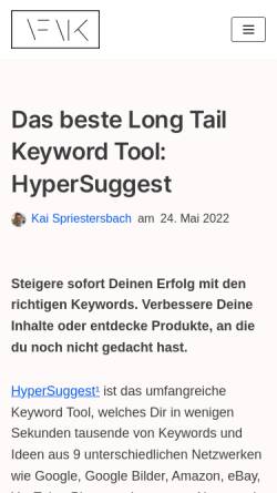 Vorschau der mobilen Webseite www.search-one.de, Long Tail Keyword Tool