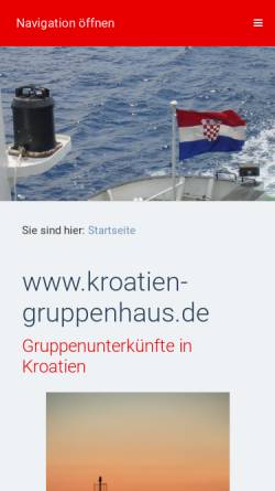Vorschau der mobilen Webseite www.kroatien-gruppenhaus.de, Gruppenunterkünfte in Kroatien