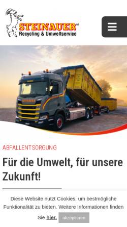 Vorschau der mobilen Webseite www.steinauer.ch, STEINAUER AG Recycling & Umweltservice