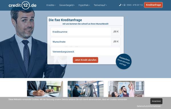 Vorschau von www.credit12.de, Finanzvermittlung Zander GmbH