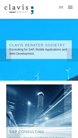 Vorschau der mobilen Webseite www.clavis.biz, Clavis berater sozietät unternehmensberatung GmbH