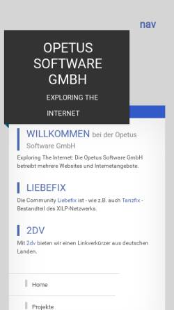 Vorschau der mobilen Webseite www.opetus.de, Opetus Software GmbH