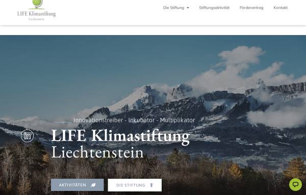Vorschau von www.klimastiftung.li, LIFE Klimastiftung Liechtenstein