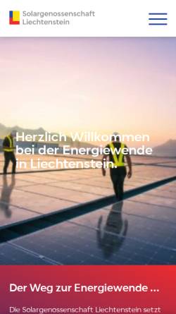 Vorschau der mobilen Webseite www.solargenossenschaft.li, Solargenossenschaft Liechtenstein