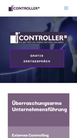 Vorschau der mobilen Webseite www.meincontroller.at, MeinController GmbH