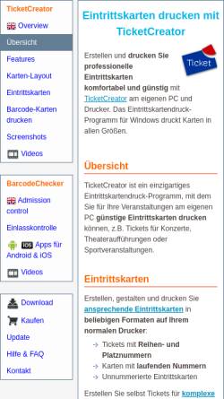 Vorschau der mobilen Webseite www.ticketcreator.de, TicketCreator, Johannes Lutz