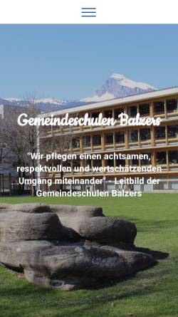 Vorschau der mobilen Webseite www.gemeindeschulen-balzers.li, Primarschule Iramali Balzers