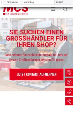 Vorschau der mobilen Webseite mcs.eu, MCS - Marketing und Convenience-Shop System GmbH