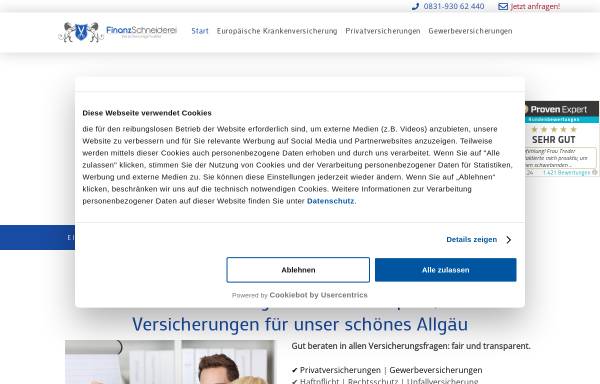 Vorschau von www.finanzschneiderei-versicherungsmakler.de, Finanzschneiderei GmbH & Co. KG Versicherungsmakler