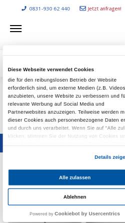 Vorschau der mobilen Webseite www.finanzschneiderei-versicherungsmakler.de, Finanzschneiderei GmbH & Co. KG Versicherungsmakler