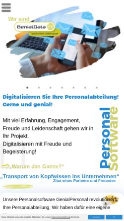 Vorschau der mobilen Webseite genialdata.de, GenialData GmbH