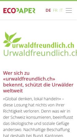 Urwaldfreundliche Gemeinde - FUPS - Förderverein für umweltverträgliche Papiere und Büroökologie Schweiz