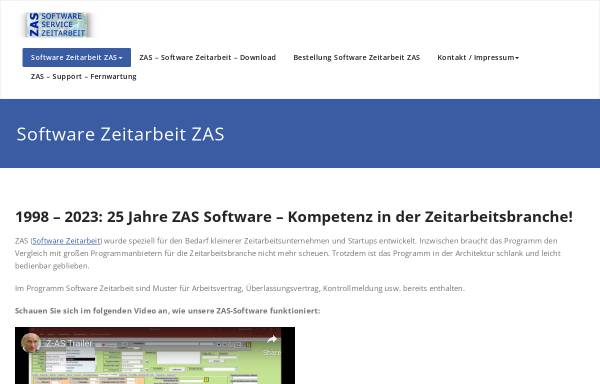 Vorschau von software-zeitarbeit.de, ZAS, Inh. Olaf Michel
