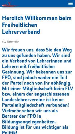Vorschau der mobilen Webseite www.flv.at, FÖL Freiheitlicher Österreichischer Lehrerverband