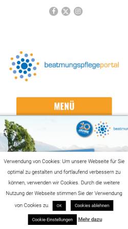 Vorschau der mobilen Webseite beatmungspflegeportal.de, Beatmungspflegeportal