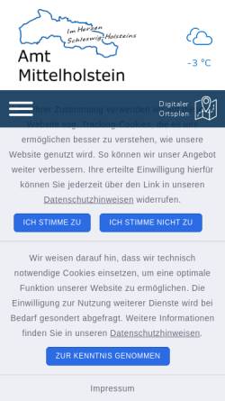 Vorschau der mobilen Webseite www.amt-mittelholstein.de, Amt Mittelholstein