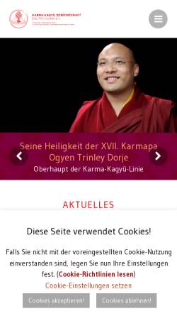 Vorschau der mobilen Webseite www.karma-kagyu-verein.de, Karma Kagyu Verein