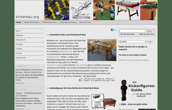 Vorschau von www.kickerbau.org, Kickertisch Infos