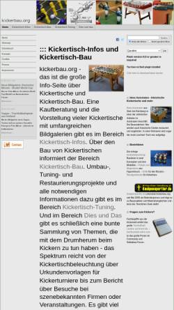 Vorschau der mobilen Webseite www.kickerbau.org, Kickertisch Infos