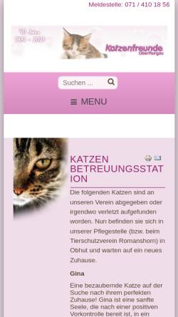 Vorschau der mobilen Webseite www.katzenfreunde-oberthurgau.ch, Katzenfreunde Oberthurgau