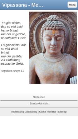 Vorschau der mobilen Webseite www.theravada-buddhismus.at, Theravada Schule Wien der Österreichischen Buddhistischen Religionsgesellschaft