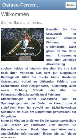Vorschau der mobilen Webseite www.ferienwohnung-wellendorf.de, Ferienwohnungen Wellendorf und Much